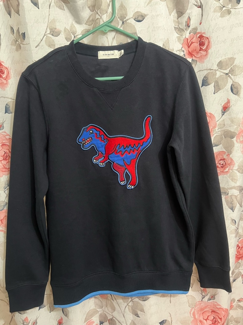 Coach Rexy Sweatshirt Sweater Red & Blue Dino Sz L